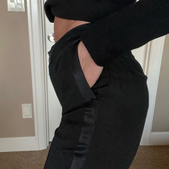 Free people subine tux trousers in herringbone black - Picture 2 of 8